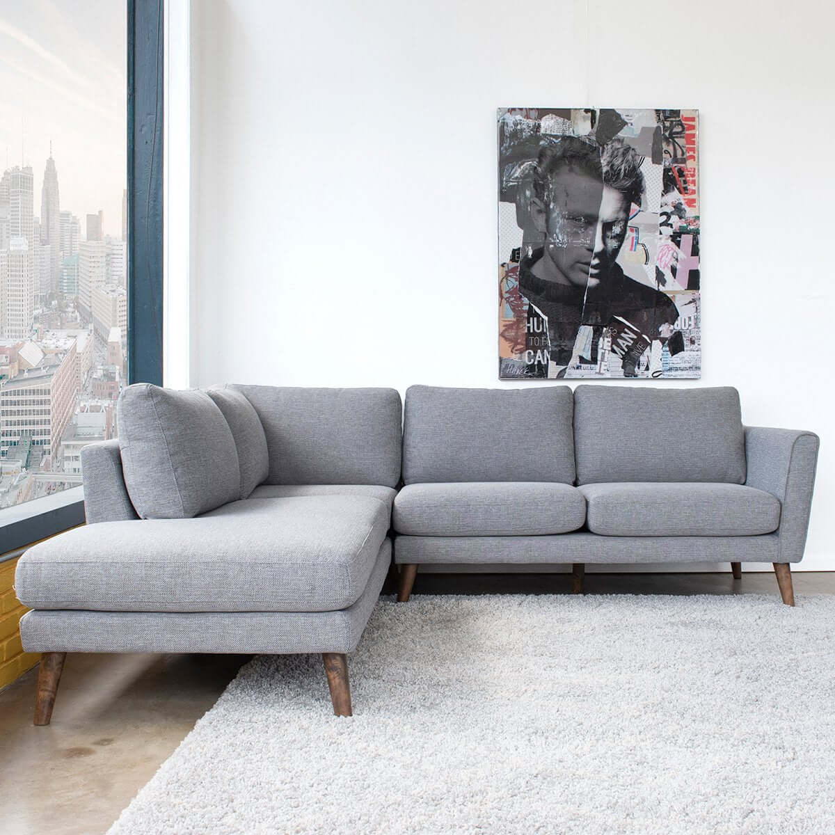 Batres Grey RAF Chaise Sectional