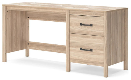 Battelle Tan 60" Home Office Desk by Ashley at Eve Furniture