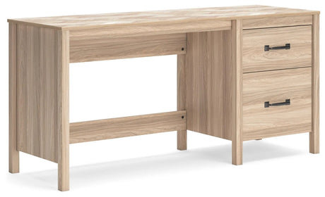 Battelle Tan 60" Home Office Desk by Ashley at Eve Furniture