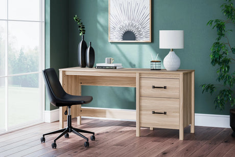 Battelle Tan 60" Home Office Desk by Ashley at Eve Furniture