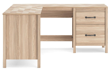 Battelle Tan 60" Home Office Desk with Return by Ashley at Eve Furniture