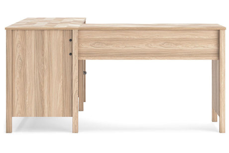 Battelle Tan 60" Home Office Desk with Return by Ashley at Eve Furniture