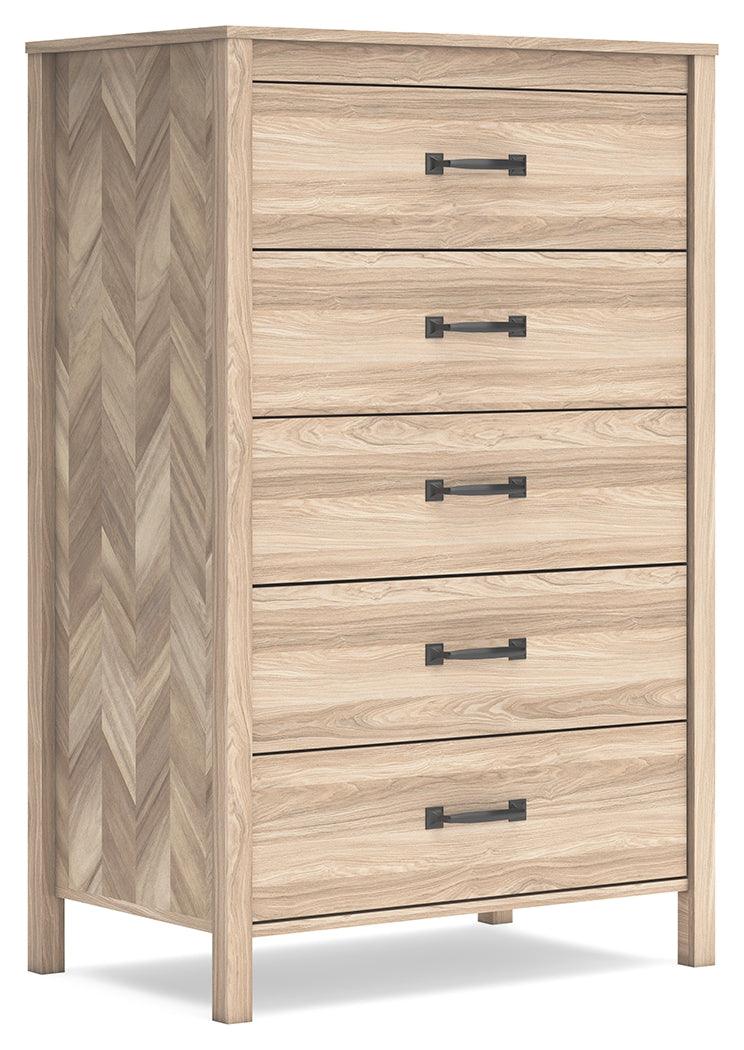 Battelle Tan Chest of Drawers by Ashley at Eve Furniture