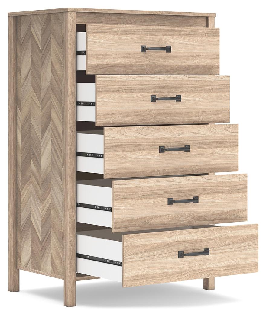 Battelle Tan Chest of Drawers by Ashley at Eve Furniture