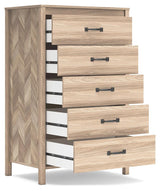 Battelle Tan Chest of Drawers by Ashley at Eve Furniture