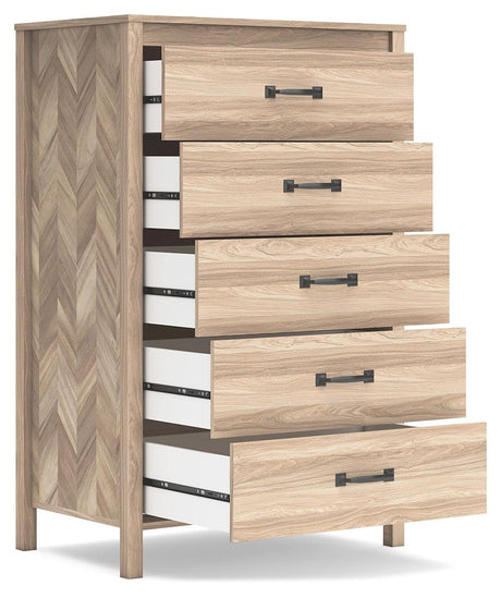 Battelle Tan Chest of Drawers by Ashley at Eve Furniture