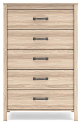 Battelle Tan Chest of Drawers by Ashley at Eve Furniture
