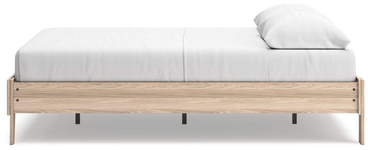 Battelle Tan Full Platform Bed