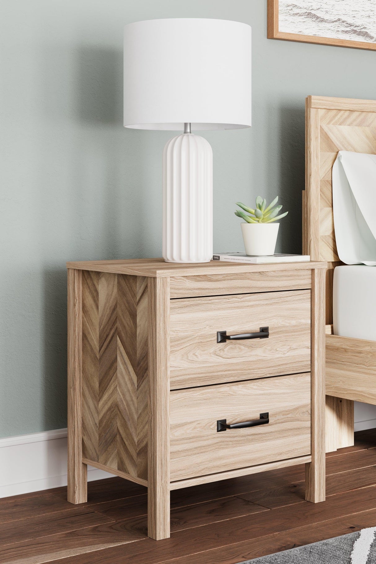 Battelle Tan Nightstand by Ashley at Eve Furniture