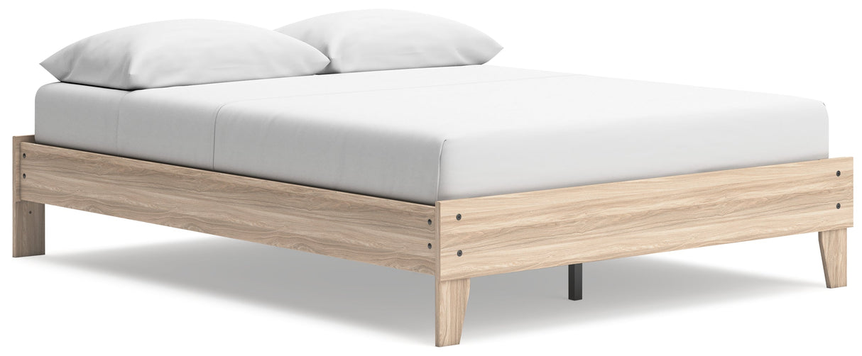 Battelle Tan Queen Platform Bed