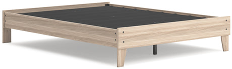 Battelle Tan Queen Platform Bed