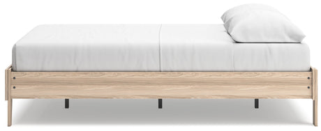 Battelle Tan Queen Platform Bed