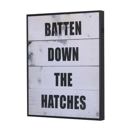 Batten Down The Hatches by Mercana Studio a Hand Embellished Textured Framed Art Print by Mercana at Eve Furniture