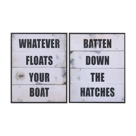 Batten Down The Hatches by Mercana Studio a Hand Embellished Textured Framed Art Print by Mercana at Eve Furniture