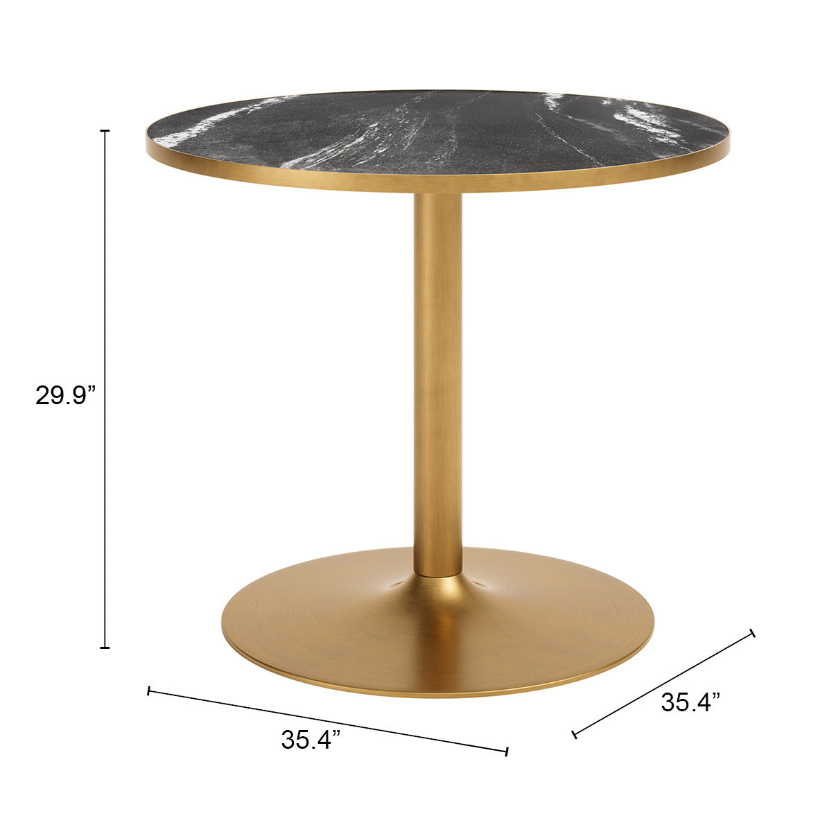 Batu Black & Gold Outdoor Dining Table by Zuomod at Eve Furniture