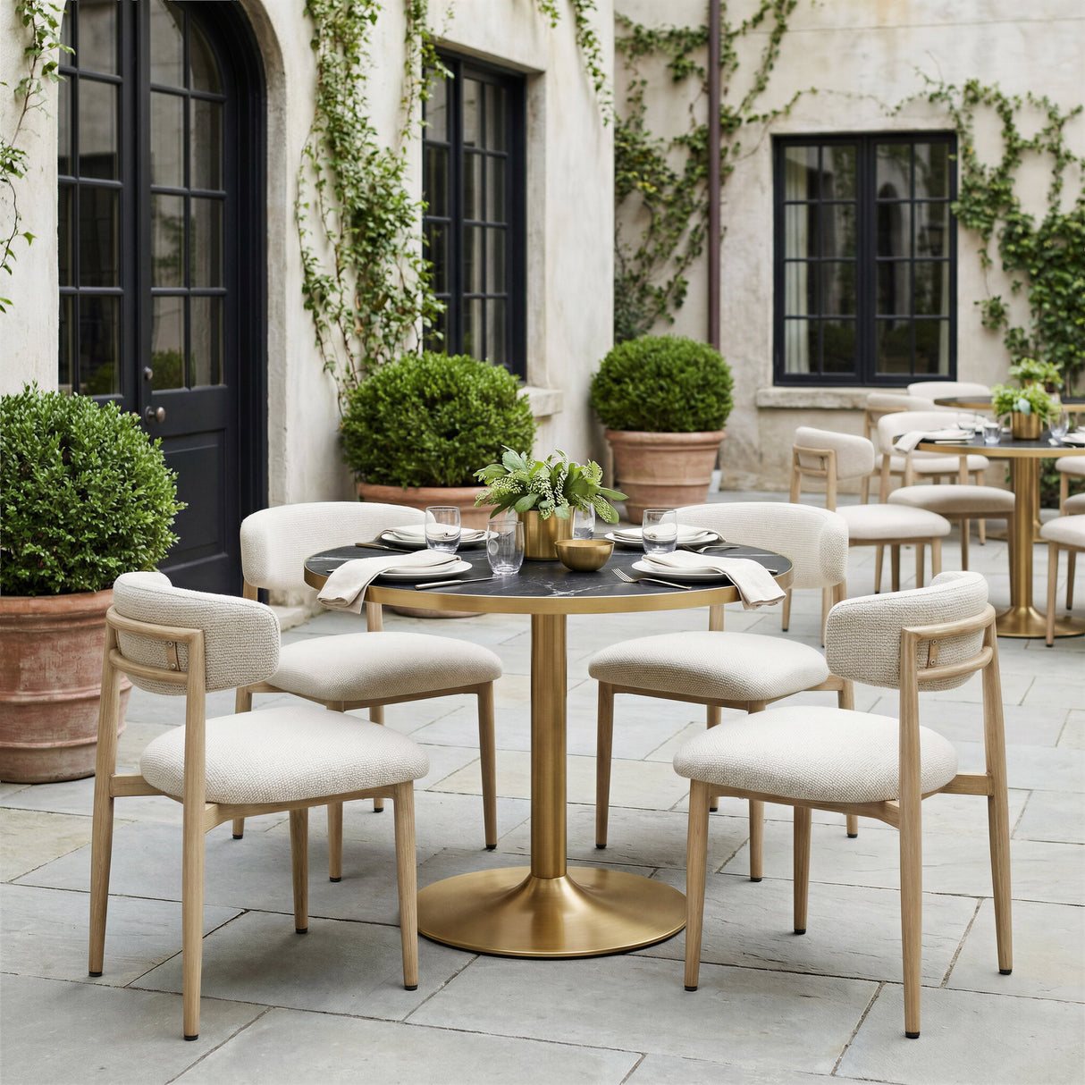 Batu Black & Gold Outdoor Dining Table by Zuomod at Eve Furniture