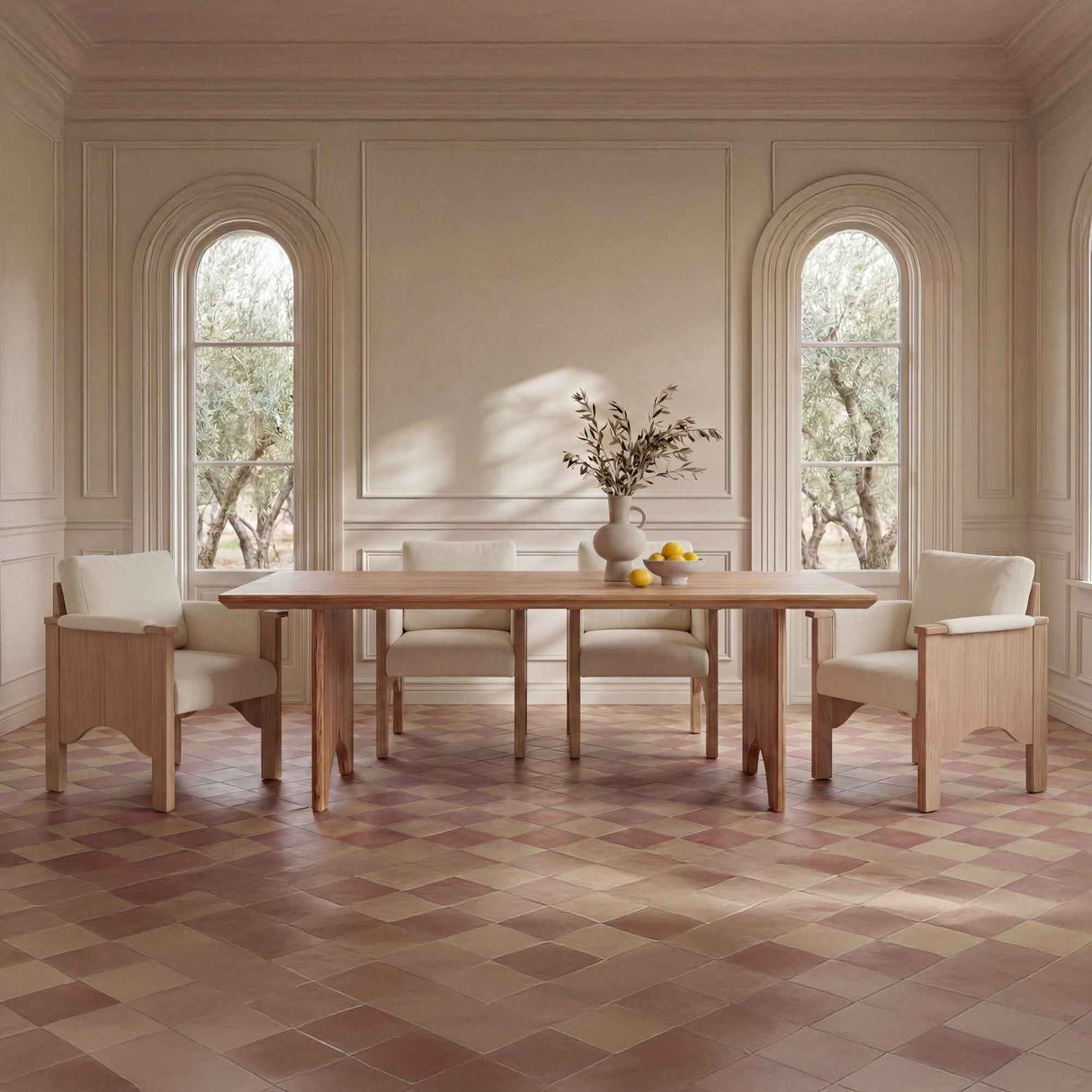 Bauer Cream/Natural Dining Chair by Moe's Home at Eve Furniture