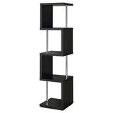 Baxter Black/Chrome 4-Shelf Bookcase