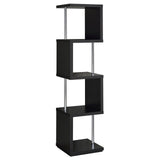 Baxter Black/Chrome 4-Shelf Bookcase