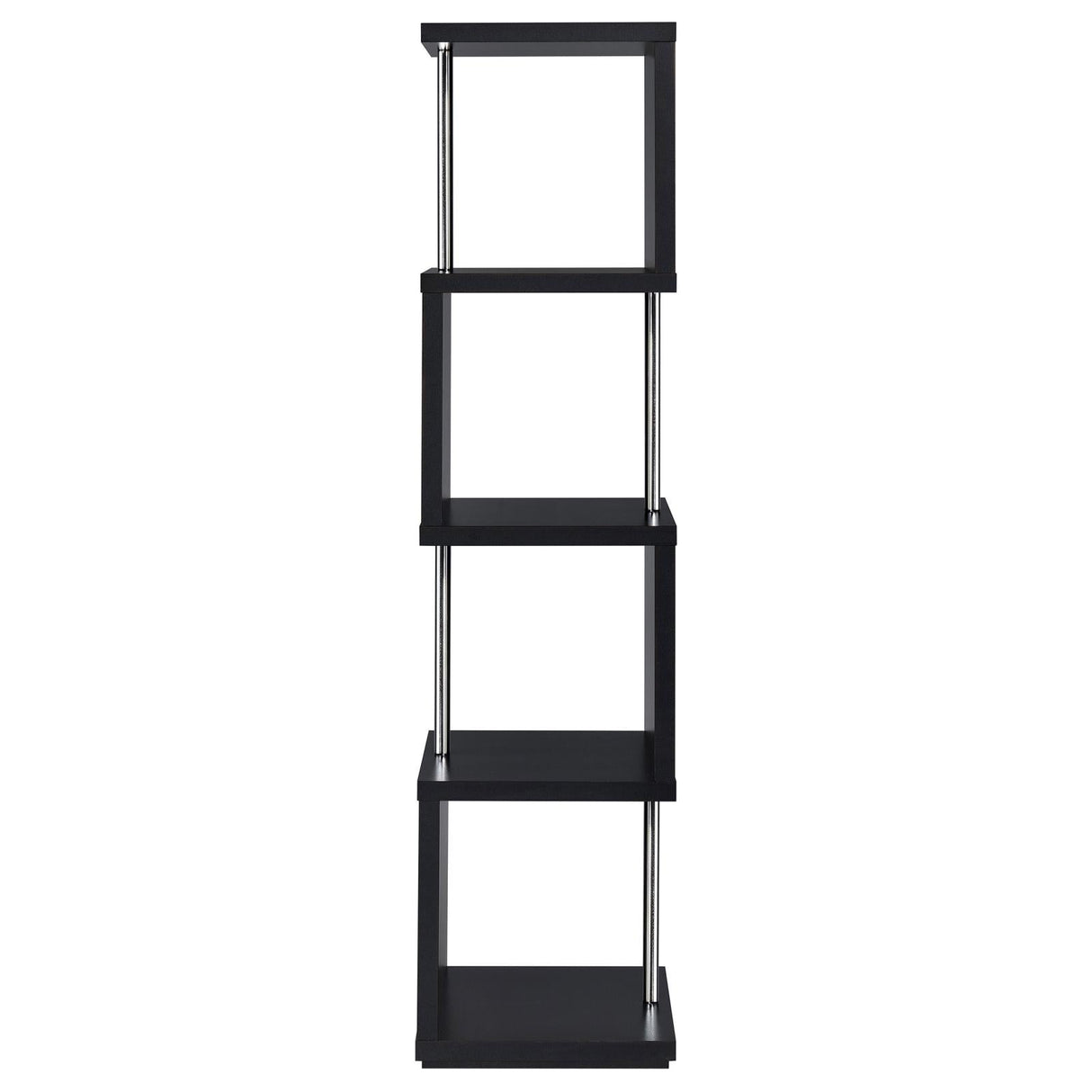 Baxter Black/Chrome 4-Shelf Bookcase