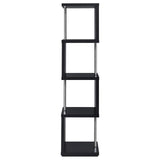 Baxter Black/Chrome 4-Shelf Bookcase