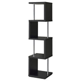 Baxter Black/Chrome 4-Shelf Bookcase