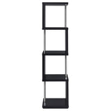 Baxter Black/Chrome 4-Shelf Bookcase