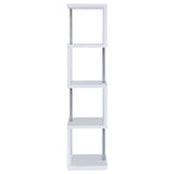 Baxter White/Chrome 4-Shelf Bookcase