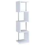 Baxter White/Chrome 4-Shelf Bookcase