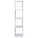 Baxter White/Chrome 4-Shelf Bookcase