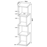 Baxter Black/Chrome 4-Shelf Bookcase by Coaster at Eve Furniture