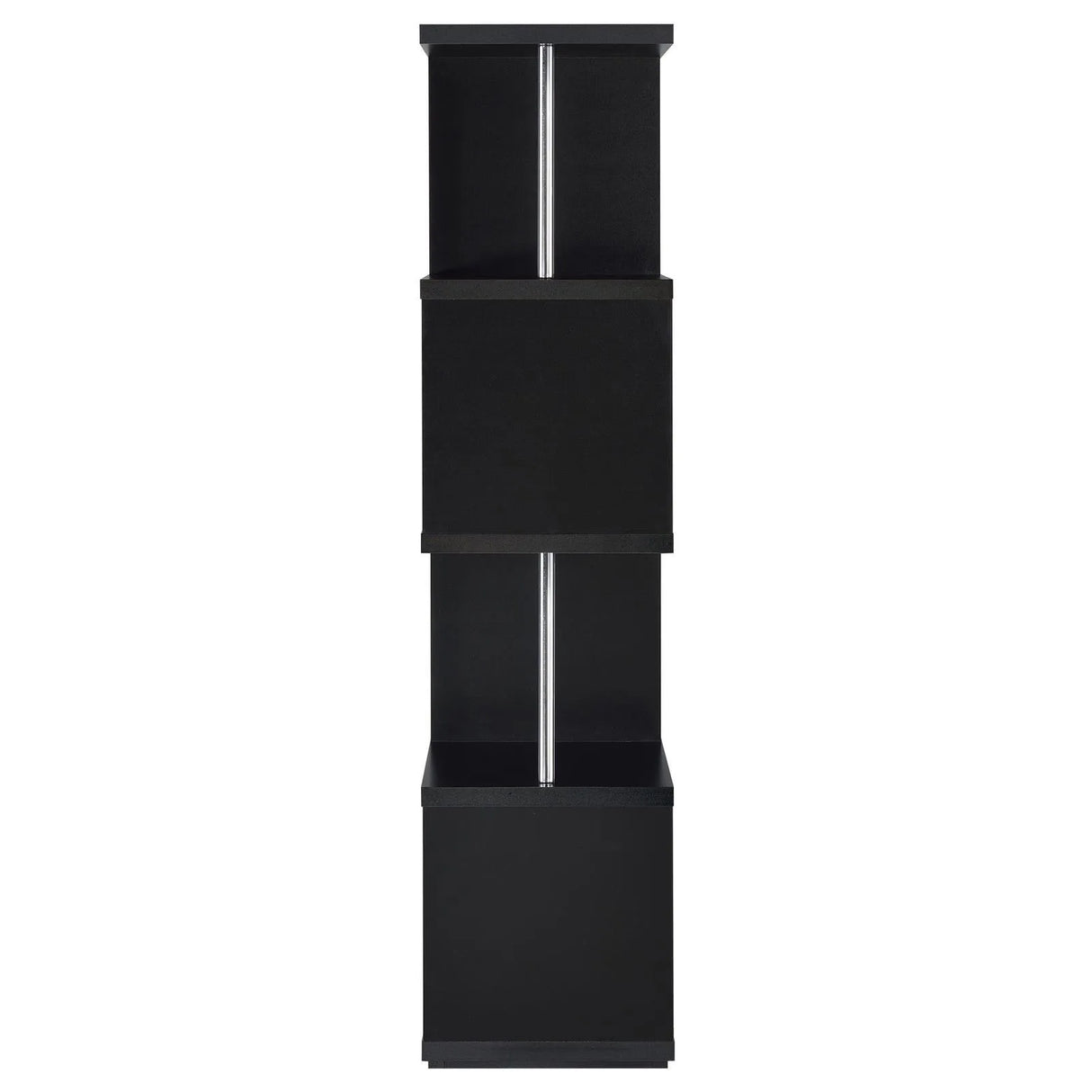 Baxter Black/Chrome 4-Shelf Bookcase by Coaster at Eve Furniture