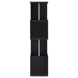 Baxter Black/Chrome 4-Shelf Bookcase by Coaster at Eve Furniture