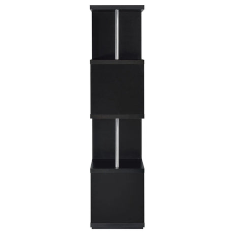 Baxter Black/Chrome 4-Shelf Bookcase by Coaster at Eve Furniture