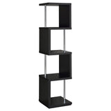 Baxter Black/Chrome 4-Shelf Bookcase by Coaster at Eve Furniture