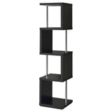 Baxter Black/Chrome 4-Shelf Bookcase by Coaster at Eve Furniture