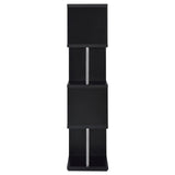 Baxter Black/Chrome 4-Shelf Bookcase by Coaster at Eve Furniture