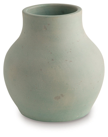 Baychester Antique Green Vase by Ashley at Eve Furniture