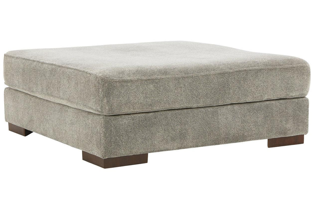 Bayless Smoke Oversized Accent Ottoman by Ashley at Eve Furniture