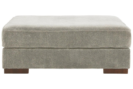 Bayless Smoke Oversized Accent Ottoman by Ashley at Eve Furniture