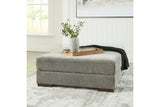 Bayless Smoke Oversized Accent Ottoman by Ashley at Eve Furniture
