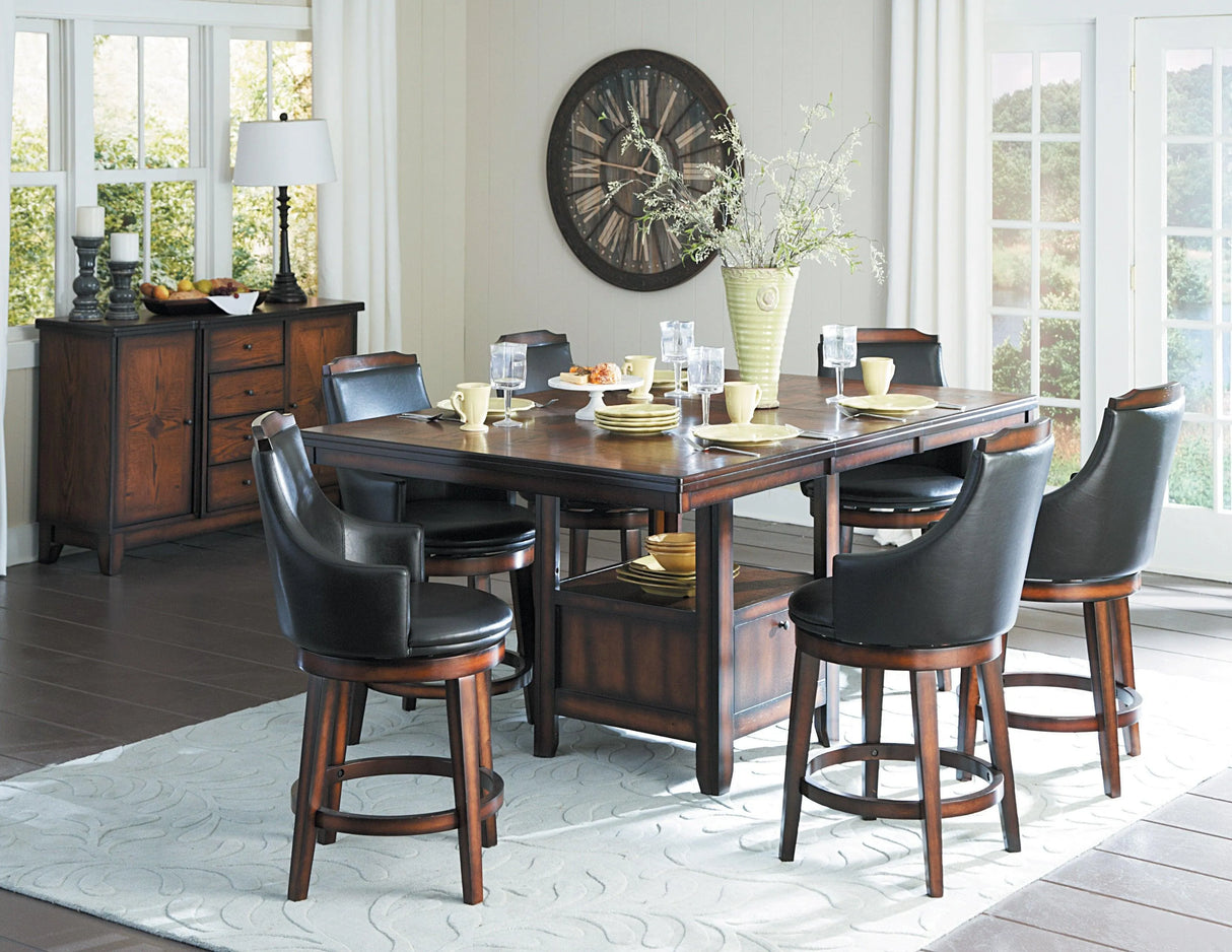 Bayshore Brown Swivel Counter Height Chair, Set of 2 by Homelegance at Eve Furniture