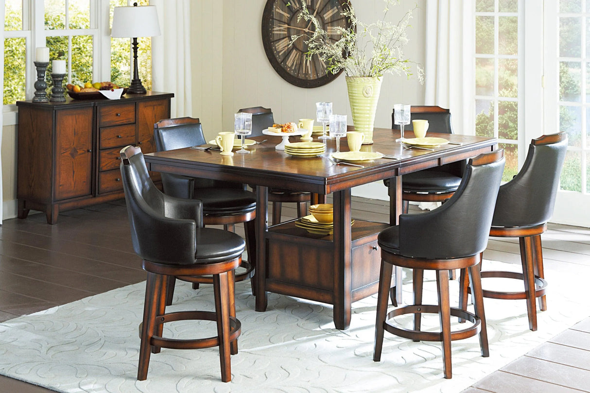Bayshore Brown Swivel Pub Height Chair, Set of 2 by Homelegance at Eve Furniture