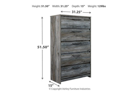 Baystorm Gray Chest of Drawers by Ashley at Eve Furniture