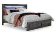 Baystorm Gray King LED Storage Platform Bed by Ashley at Eve Furniture