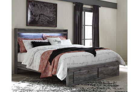 Baystorm Gray King LED Storage Platform Bed by Ashley at Eve Furniture