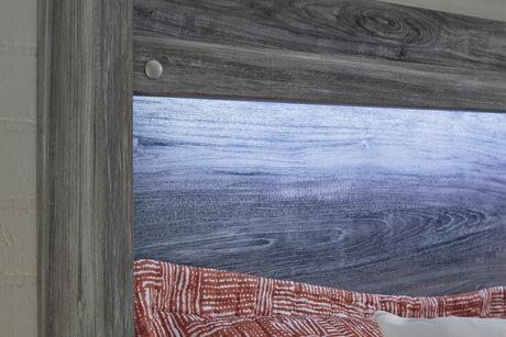 Baystorm Gray LED Panel Bedroom Set by Ashley at Eve Furniture