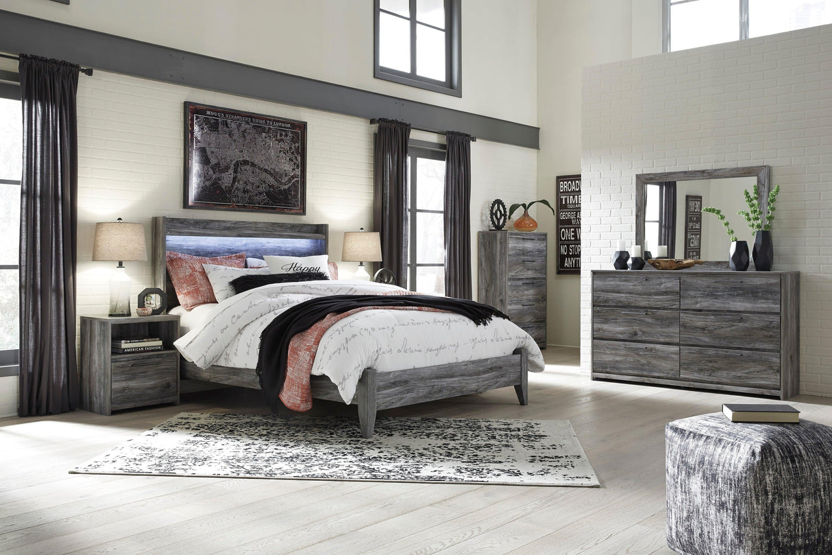 Baystorm Gray LED Panel Bedroom Set by Ashley at Eve Furniture