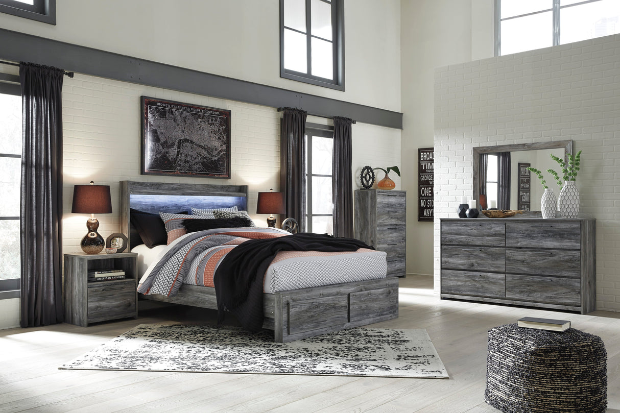 Baystorm Gray LED Storage Platform Bedroom Set by Ashley at Eve Furniture