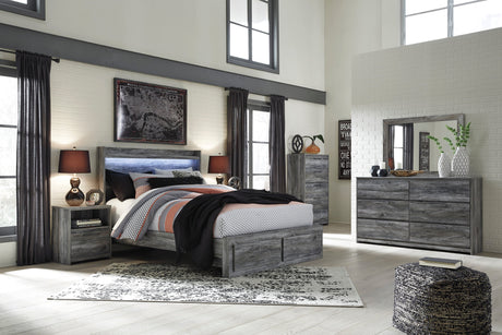 Baystorm Gray LED Storage Platform Bedroom Set by Ashley at Eve Furniture
